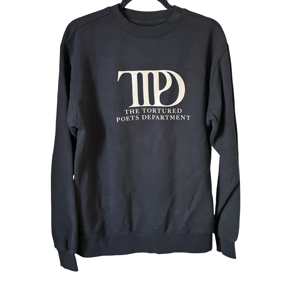 Taylor Swift TTPD Sweatshirt Women Small Black Concert Merch Swifties Pop